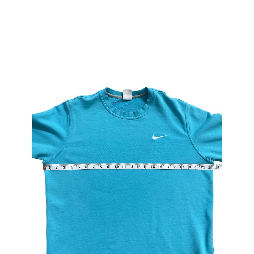Nike Solo Swoosh Fleece Crew Sweatshirt Turquoise Blue XL Pullover Athleisure - Picture 8 of 10
